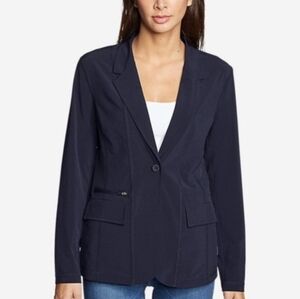 Eddie Bauer Travex Blazer Techcore Solid Black Lightweight Utility Safari Size M